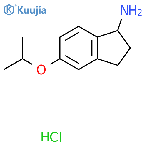 5-Propan-2-yloxy-2,3-dihydro-1H-inden-1-amine;hydrochloride structure