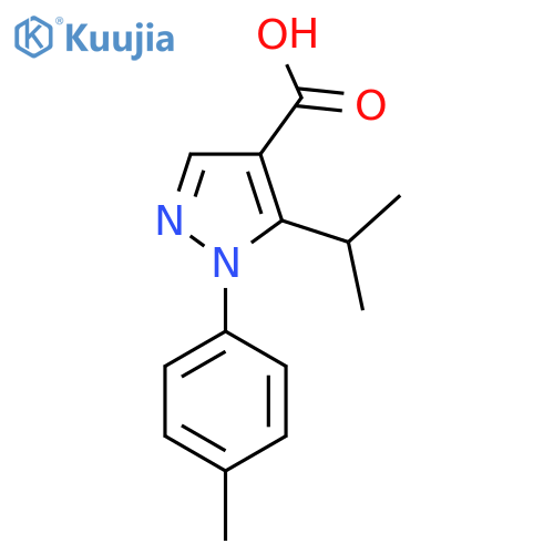 1-(4-methylphenyl)-5-(propan-2-yl)-1H-pyrazole-4-carboxylic acid structure