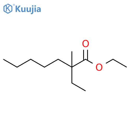Heptanoic acid, 2-ethyl-2-methyl-, ethyl ester structure