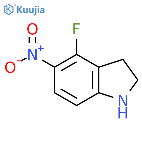 4-fluoro-5-nitro-2,3-dihydro-1H-indole structure