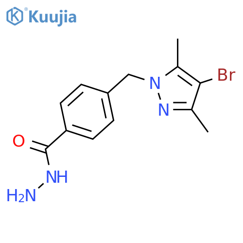 4-(4-bromo-3,5-dimethyl-1H-pyrazol-1-yl)methylbenzohydrazide structure