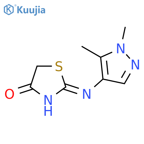 2-(1,5-dimethyl-1H-pyrazol-4-yl)imino-1,3-thiazolidin-4-one structure