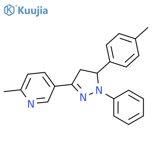 Pyridine,5-[4,5-dihydro-5-(4-methylphenyl)-1-phenyl-1H-pyrazol-3-yl]-2-methyl- structure