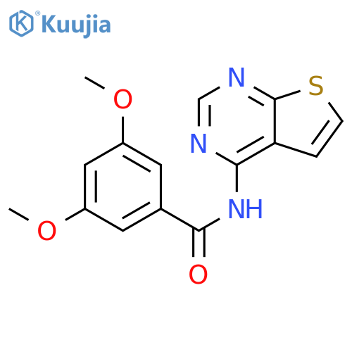 3,5-dimethoxy-N-{thieno[2,3-d]pyrimidin-4-yl}benzamide structure