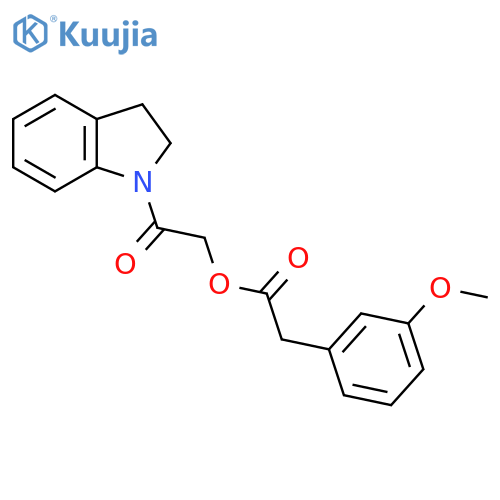 2-(2,3-dihydro-1H-indol-1-yl)-2-oxoethyl 2-(3-methoxyphenyl)acetate structure