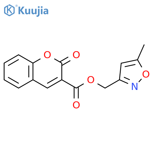 (5-methyl-1,2-oxazol-3-yl)methyl 2-oxo-2H-chromene-3-carboxylate structure