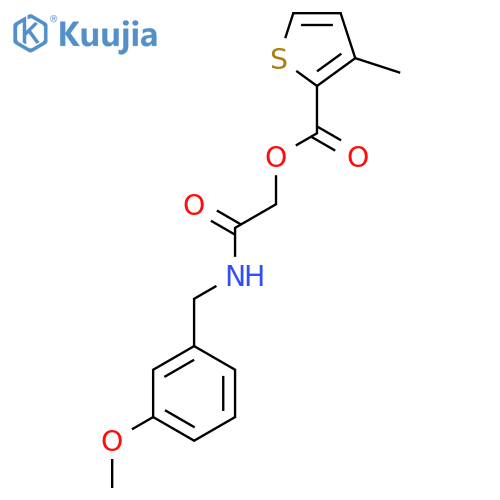 {[(3-methoxyphenyl)methyl]carbamoyl}methyl 3-methylthiophene-2-carboxylate structure