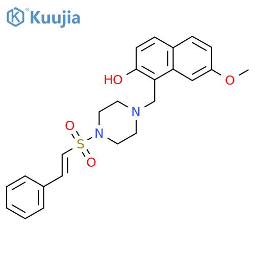 7-Methoxy-1-{[4-(2-phenylethenesulfonyl)piperazin-1-yl]methyl}naphthalen-2-ol structure