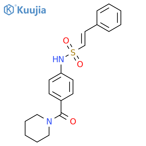 (E)-2-phenyl-N-[4-(piperidine-1-carbonyl)phenyl]ethenesulfonamide structure
