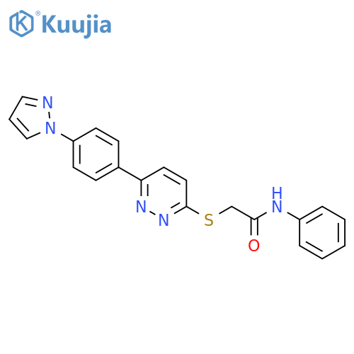 N-phenyl-2-({6-[4-(1H-pyrazol-1-yl)phenyl]pyridazin-3-yl}sulfanyl)acetamide structure