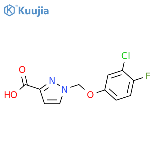 1-(3-chloro-4-fluorophenoxy)methyl-1H-pyrazole-3-carboxylic acid structure