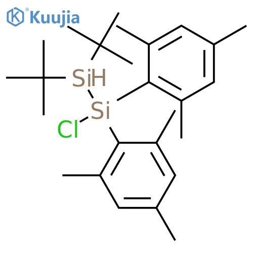 Disilanyl, 2-chloro-1,1-bis(1,1-dimethylethyl)-2,2-bis(2,4,6-trimethylphenyl)- structure