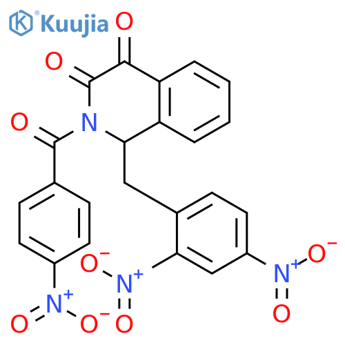 3,4-Isoquinolinedione, 1-[(2,4-dinitrophenyl)methyl]-1,2-dihydro-2-(4-nitrobenzoyl)- structure