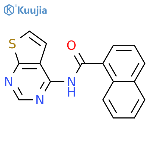 N-{thieno[2,3-d]pyrimidin-4-yl}naphthalene-1-carboxamide structure