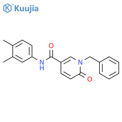 1-benzyl-N-(3,4-dimethylphenyl)-6-oxo-1,6-dihydropyridine-3-carboxamide structure