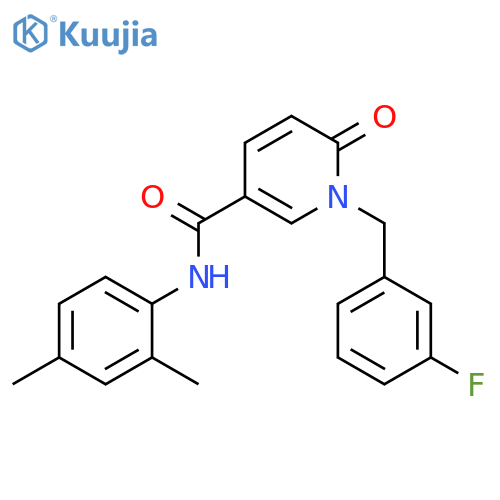 N-(2,4-dimethylphenyl)-1-[(3-fluorophenyl)methyl]-6-oxo-1,6-dihydropyridine-3-carboxamide structure