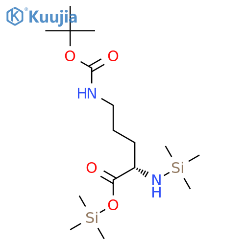L-Ornithine, N5-[(1,1-dimethylethoxy)carbonyl]-N2-(trimethylsilyl)-, trimethylsilyl ester structure