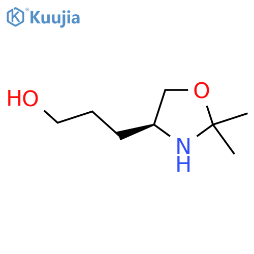3-[(4S)-2,2-dimethyl-1,3-oxazolidin-4-yl]propan-1-ol structure
