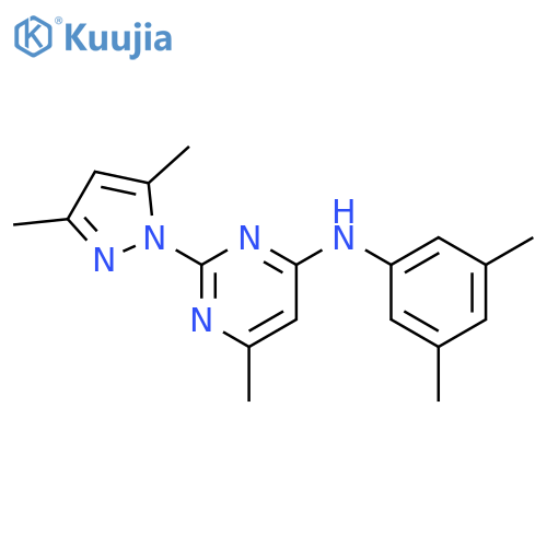 2-(3,5-dimethyl-1H-pyrazol-1-yl)-N-(3,5-dimethylphenyl)-6-methylpyrimidin-4-amine structure
