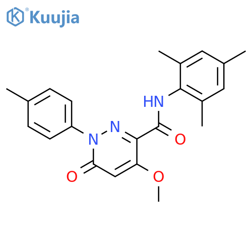 4-methoxy-1-(4-methylphenyl)-6-oxo-N-(2,4,6-trimethylphenyl)-1,6-dihydropyridazine-3-carboxamide structure
