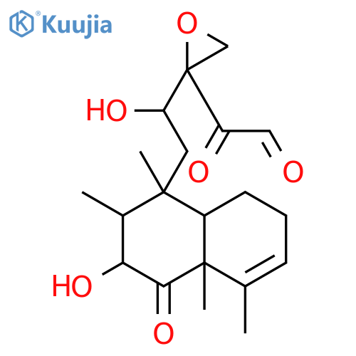 2-Oxiraneacetaldehyde,2-[(1R)-1-hydroxy-2-[(1S,2S,3R,4aS,8aS)-1,2,3,4,4a,7,8,8a-octahydro-3-hydroxy-1,2,4a,5-tetramethyl-4-oxo-1-naphthalenyl]ethyl]-a-oxo-, (2S)-rel-(-)- structure