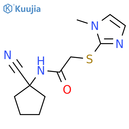 N-(1-cyanocyclopentyl)-2-(1-methyl-1H-imidazol-2-yl)sulfanylacetamide structure