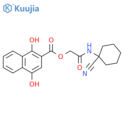[(1-Cyanocyclohexyl)carbamoyl]methyl 1,4-dihydroxynaphthalene-2-carboxylate structure