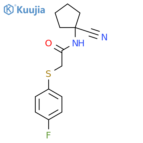 N-(1-cyanocyclopentyl)-2-(4-fluorophenyl)sulfanylacetamide structure