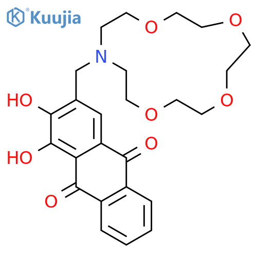 9,10-Anthracenedione, 1,2-dihydroxy-3-(1,4,7,10-tetraoxa-13-azacyclopentadec-13-ylmethyl)- structure