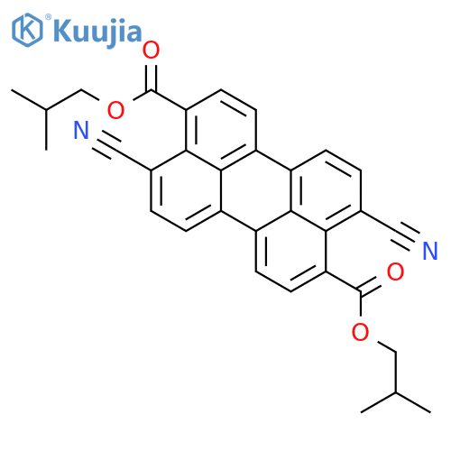 3,9-Perylenedicarboxylic acid, 4,10-dicyano-, bis(2-methylpropyl) ester structure