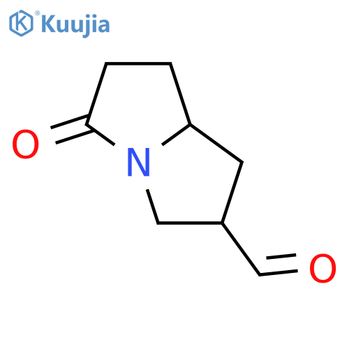1H-Pyrrolizine-2-carboxaldehyde,hexahydro-5-oxo-, trans- (9CI) structure