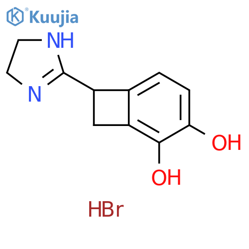 Bicyclo[4.2.0]octa-1,3,5-triene-2,3-diol,7-(4,5-dihydro-1H-imidazol-2-yl)-, monohydrobromide structure