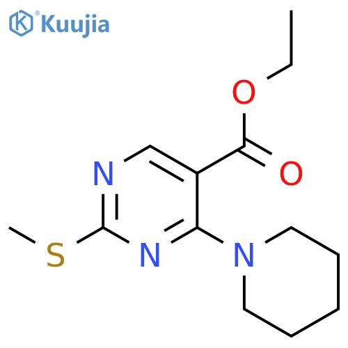 Ethyl 2-(methylsulfanyl)-4-(piperidin-1-yl)pyrimidine-5-carboxylate structure