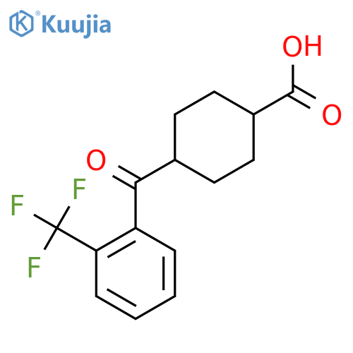trans-4-(2-Trifluoromethylbenzoyl)-cyclohexane-1-carboxylic acid structure