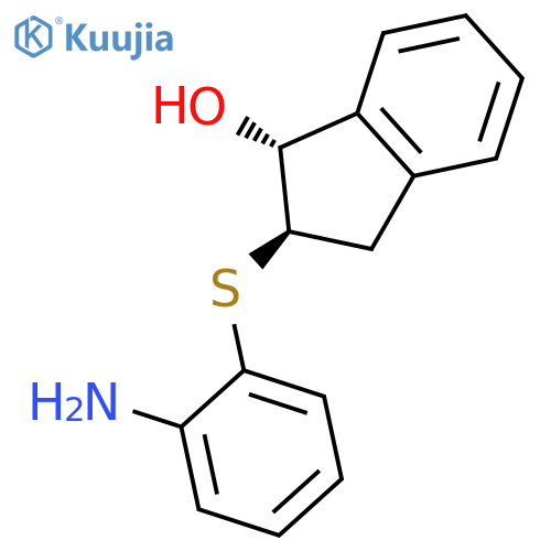 1H-Inden-1-ol, 2-[(2-aminophenyl)thio]-2,3-dihydro-, trans- structure