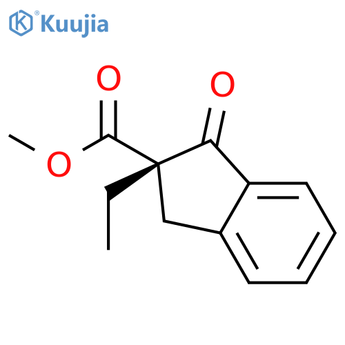 1H-Indene-2-carboxylic acid, 2-ethyl-2,3-dihydro-1-oxo-, methyl ester, (S)- structure