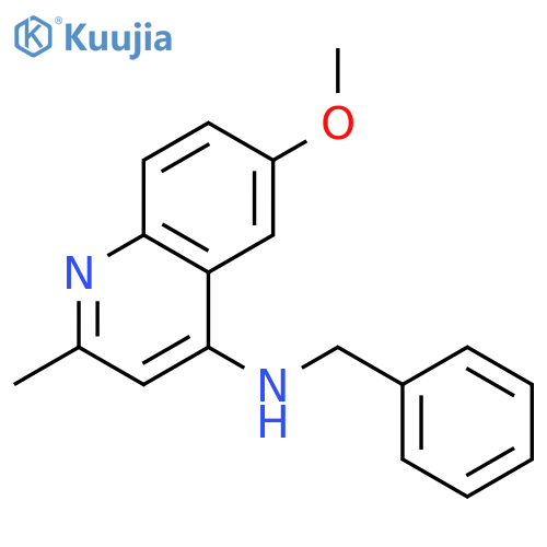 4-QUINOLINAMINE, 6-METHOXY-2-METHYL-N-(PHENYLMETHYL)- structure
