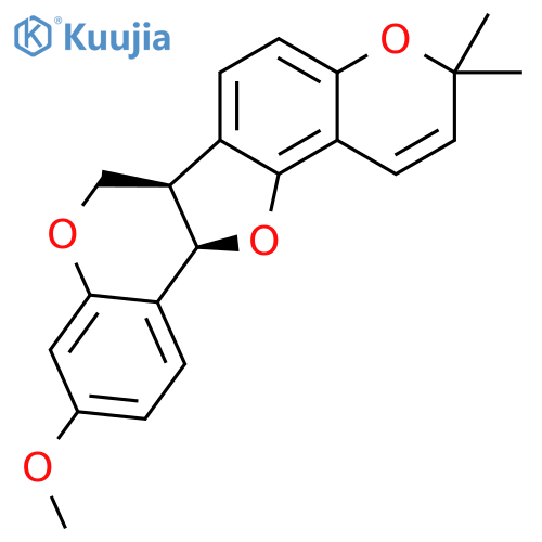 3H,7H-Furo[3,2-c:5,4-f']bis[1]benzopyran, 6b,12b-dihydro-10-methoxy-3,3-dimethyl-, (6bR-cis)- structure