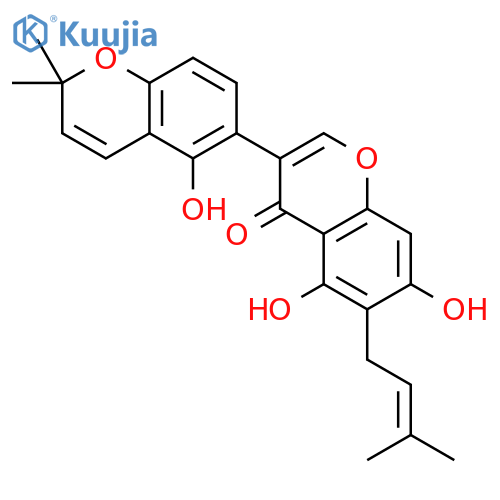 4H-1-Benzopyran-4-one,5,7-dihydroxy-3-(5-hydroxy-2,2-dimethyl-2H-1-benzopyran-6-yl)-6-(3-methyl-2-buten-1-yl)- structure