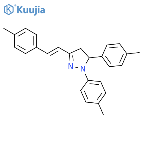 1H-Pyrazole, 4,5-dihydro-1,5-bis(4-methylphenyl)-3-[2-(4-methylphenyl)ethenyl]- structure