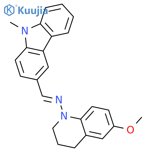 1(2H)-Quinolinamine, 3,4-dihydro-6-methoxy-N-[(9-methyl-9H-carbazol-3-yl)methylene]- structure