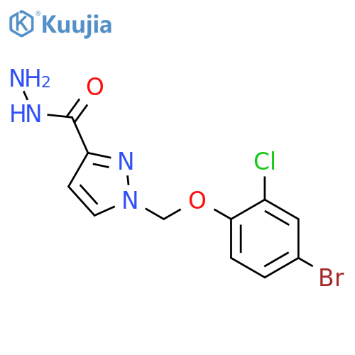 1-(4-bromo-2-chlorophenoxy)methyl-1H-pyrazole-3-carbohydrazide structure