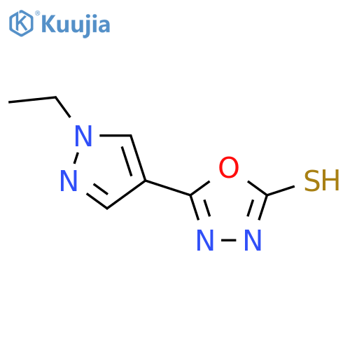 5-(1-Ethyl-1H-pyrazol-4-yl)-1,3,4-oxadiazole-2-thiol structure