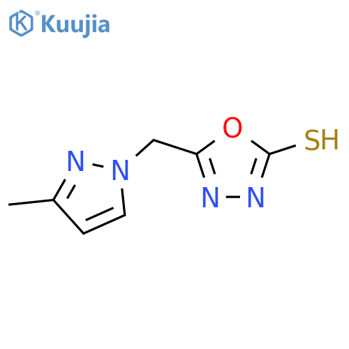 5-(3-Methyl-1H-pyrazol-1-yl)methyl-1,3,4-oxadiazole-2-thiol structure