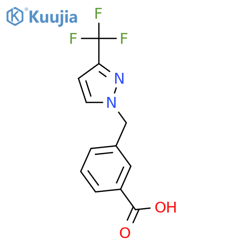 3-{3-(trifluoromethyl)-1H-pyrazol-1-ylmethyl}benzoic acid structure