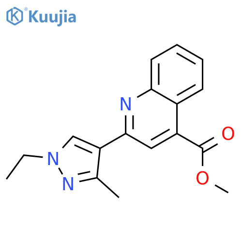 methyl 2-(1-ethyl-3-methyl-1H-pyrazol-4-yl)quinoline-4-carboxylate structure