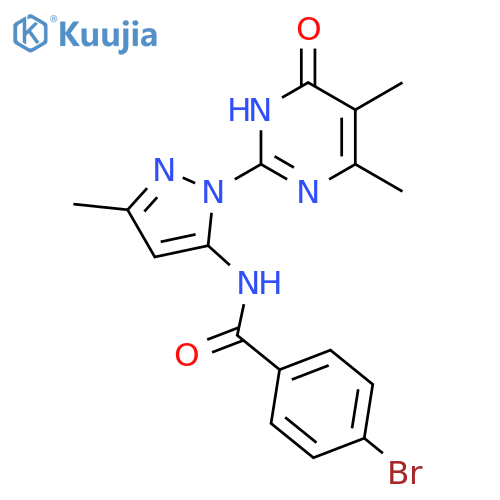 4-bromo-N-[1-(4,5-dimethyl-6-oxo-1,6-dihydropyrimidin-2-yl)-3-methyl-1H-pyrazol-5-yl]benzamide structure