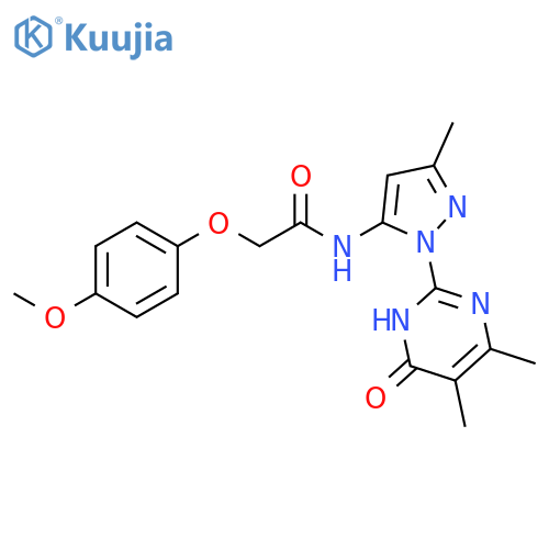 N-[1-(4,5-dimethyl-6-oxo-1,6-dihydropyrimidin-2-yl)-3-methyl-1H-pyrazol-5-yl]-2-(4-methoxyphenoxy)acetamide structure