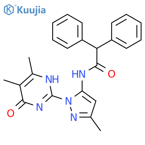 N-[1-(4,5-dimethyl-6-oxo-1,6-dihydropyrimidin-2-yl)-3-methyl-1H-pyrazol-5-yl]-2,2-diphenylacetamide structure