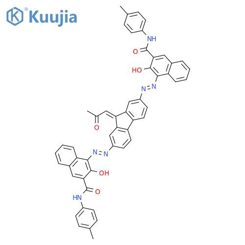 2-Naphthalenecarboxamide, 4,4'-[[9-(2-oxopropylidene)-9H-fluorene-2,7-diyl]bis(azo)]bis[3-hydroxy- N-(4-methylphenyl)- structure